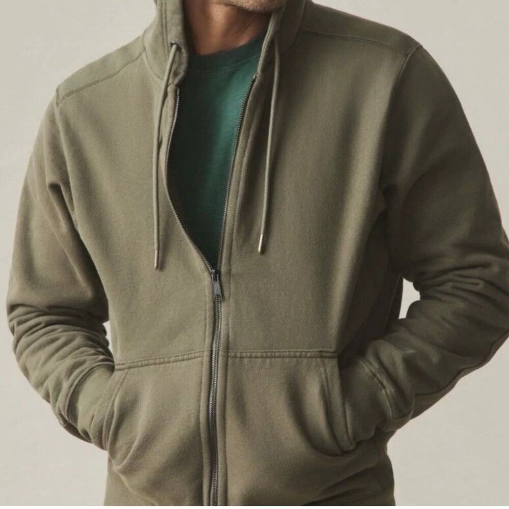 American Giant Classic Heavyweight Full Zip Hoodie Sweatshirt Men's Small Green